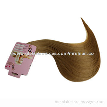 18-Inch medium brown 12# Malaysian silk straight tape extensions hair